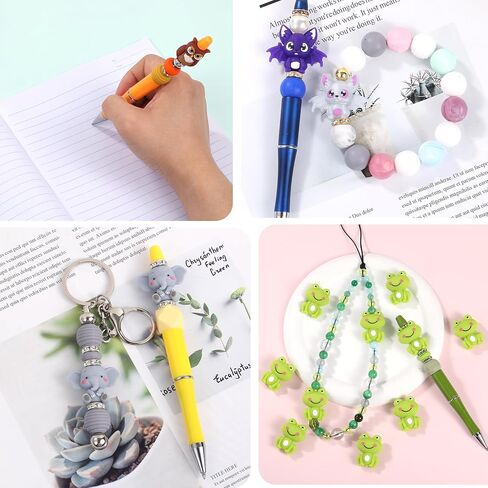 10Pcs 3D Bee Silicone Beads for Keychain Making Unique 3D Focals Animal Focal Beads for Pens Bracelets Necklace Earrings DIY Crafts Jewelry Making in Saudi Arabia