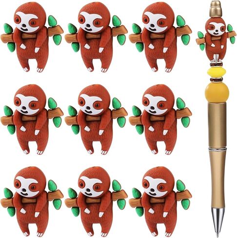 10Pcs 3D Bee Silicone Beads for Keychain Making Unique 3D Focals Animal Focal Beads for Pens Bracelets Necklace Earrings DIY Crafts Jewelry Making in Saudi Arabia
