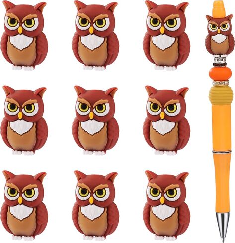 10Pcs 3D Bee Silicone Beads for Keychain Making Unique 3D Focals Animal Focal Beads for Pens Bracelets Necklace Earrings DIY Crafts Jewelry Making in Saudi Arabia