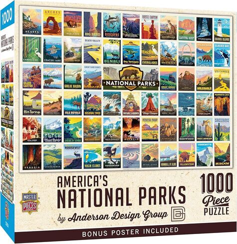 MasterPieces National Parks Maps 1000 Piece Jigsaw Puzzle for Adults, Family, Or Youth - America's National Parks by Anderson Design in Saudi Arabia
