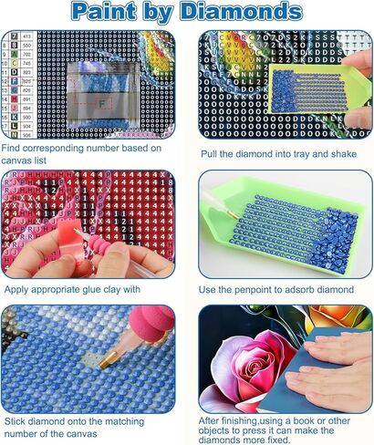 CEOVR Rose Diamond Art Kits for Adults, Flower 5D DIY Full Drill Diamond Painting Dots Gem Art, Adult Crafts Kits Arts and Crafts, Wall Decor for Home Office 12x16in in Saudi Arabia