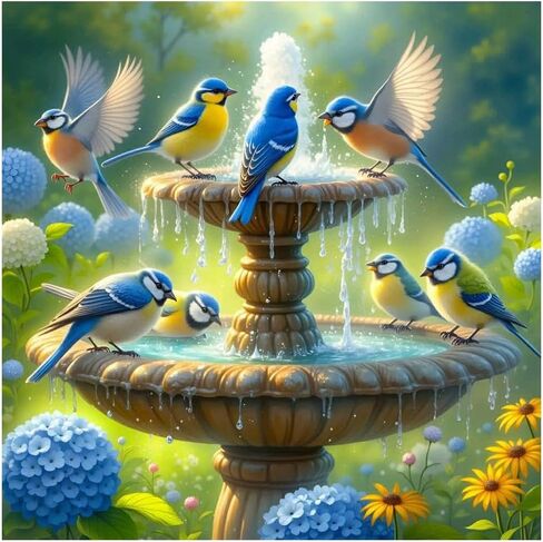 FHBUBPUP Bird Diamond Art Kits for Adults, Diamond Painting Kits for Beginners - DIY Full Drill Round Diamond Dot Gem Art, Craft Gift Suitable for Home Wall Decoration 12×12 Inch in Saudi Arabia