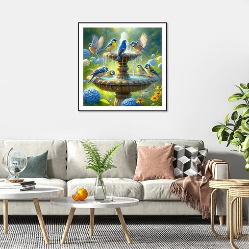 FHBUBPUP Bird Diamond Art Kits for Adults, Diamond Painting Kits for Beginners - DIY Full Drill Round Diamond Dot Gem Art, Craft Gift Suitable for Home Wall Decoration 12×12 Inch in Saudi Arabia