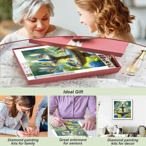 FHBUBPUP Bird Diamond Art Kits for Adults, Diamond Painting Kits for Beginners - DIY Full Drill Round Diamond Dot Gem Art, Craft Gift Suitable for Home Wall Decoration 12×12 Inch in Saudi Arabia