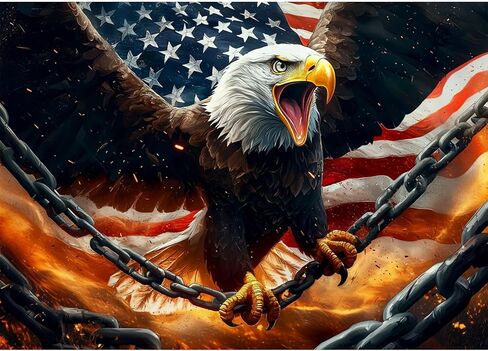 CEOVR American Flag Diamond Art Kits for Adults, Bald Eagle Independence Day Diamond Painting Dots Crystal 5D Full Drill DIY Gem Art, Adult Beginner Crafts Kits, Wall Decor for Home Office 16x12in in Saudi Arabia
