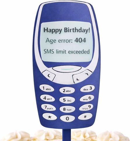 Funny Birthday Cake Topper for Adults – Stronger Than This Phone – 30th 40th Birthday Party Decorations, Retro 90s Cake Pick in Saudi Arabia