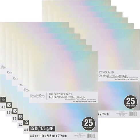 Recollections 300 Sheets Holographic Foil 8.5" x 11" Cardstock Paper - Acid and Lignin Free Paper for Scrapbooks, Arts & Crafts - Bulk Pack in Saudi Arabia