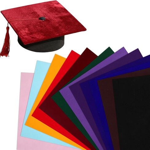 Gersoniel 24 ورقة قبعة التخرج المخملية توبر 2026 قبعة التخرج الزينة 10 × 10 "ديكور DIY مشروع التخرج سجل القصاصات عيد ميلاد الحزب الديكور in Saudi Arabia
