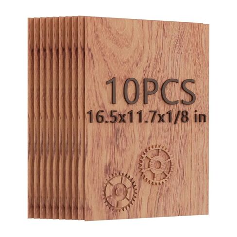 10 Pack Rosewood Plywood Sheets, 16.5"x11.7"x1/8" Unfinished Wood Blanks, Ideal for Laser Cutting, Engraving, DIY Crafts, Wood Burning, Sign Making & Home Decor in Kuwait