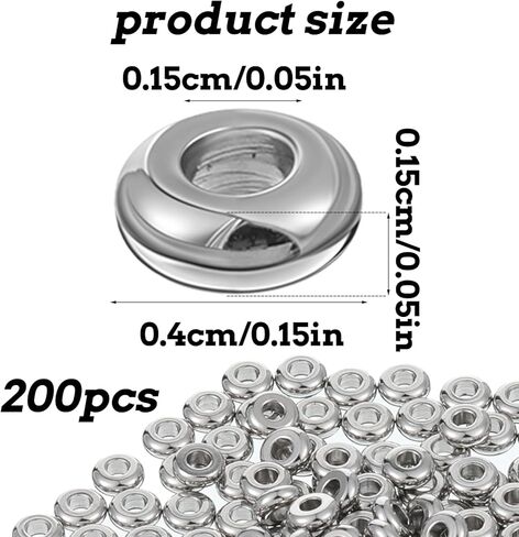 200 Pcs Stainless Steel Spacers Beads 4mm Round Bead Spacers 1.2mm Hole Metal Smooth Bead Finding for DIY Beading Jewelry Making in Saudi Arabia
