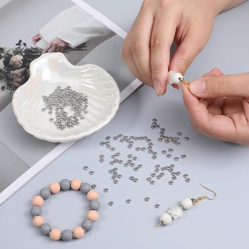 200 Pcs Stainless Steel Spacers Beads 4mm Round Bead Spacers 1.2mm Hole Metal Smooth Bead Finding for DIY Beading Jewelry Making in Saudi Arabia