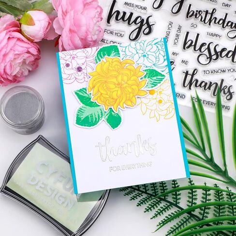 BAOFALI 2Pcs /Set Embossing Ink Pad Transparent Stamp Inkpad Set with Embossing Powder Tool Applicatorfor DIY Planner Scrapbook Card Making DIY Transparent Stamp Cling Seal Scrapbook StampCraft in Saudi Arabia