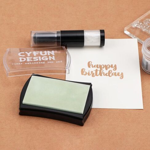 BAOFALI 2Pcs /Set Embossing Ink Pad Transparent Stamp Inkpad Set with Embossing Powder Tool Applicatorfor DIY Planner Scrapbook Card Making DIY Transparent Stamp Cling Seal Scrapbook StampCraft in Saudi Arabia