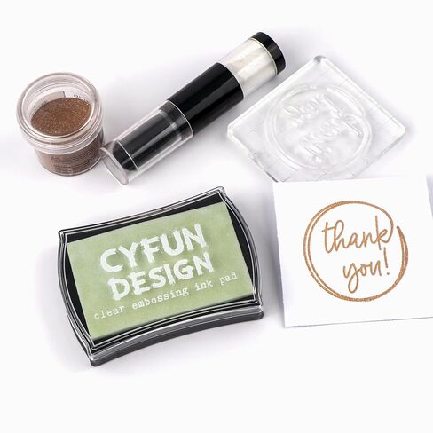 BAOFALI 2Pcs /Set Embossing Ink Pad Transparent Stamp Inkpad Set with Embossing Powder Tool Applicatorfor DIY Planner Scrapbook Card Making DIY Transparent Stamp Cling Seal Scrapbook StampCraft in Saudi Arabia