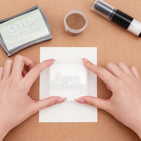 BAOFALI 2Pcs /Set Embossing Ink Pad Transparent Stamp Inkpad Set with Embossing Powder Tool Applicatorfor DIY Planner Scrapbook Card Making DIY Transparent Stamp Cling Seal Scrapbook StampCraft in Saudi Arabia