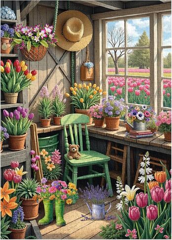 Flower Plant Garden Puzzle 1000 Pieces for Adults, Colorful Greenhouse Jigsaw Puzzle Botanical, Challenging Floral Room Puzzle as Wall Decor in Saudi Arabia