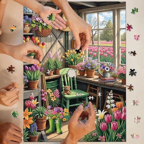 Flower Plant Garden Puzzle 1000 Pieces for Adults, Colorful Greenhouse Jigsaw Puzzle Botanical, Challenging Floral Room Puzzle as Wall Decor in Saudi Arabia