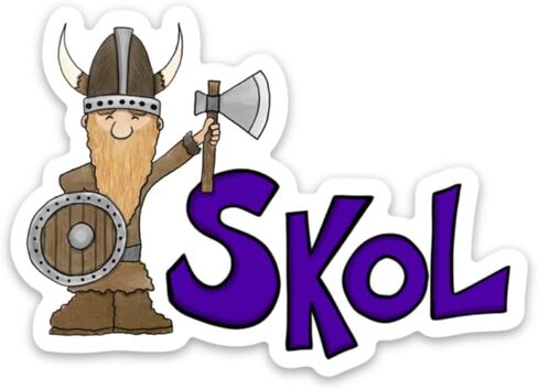 Viking Skol - Sticker, 3" Vinyl Sticker, Water Proof, Fade Proof, Laptop Sticker, Water Bottle Sticker in Saudi Arabia
