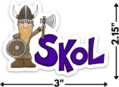 Viking Skol - Sticker, 3" Vinyl Sticker, Water Proof, Fade Proof, Laptop Sticker, Water Bottle Sticker in Saudi Arabia