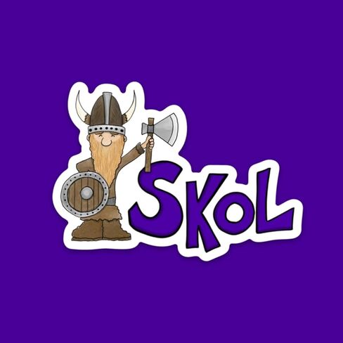Viking Skol - Sticker, 3" Vinyl Sticker, Water Proof, Fade Proof, Laptop Sticker, Water Bottle Sticker in Saudi Arabia