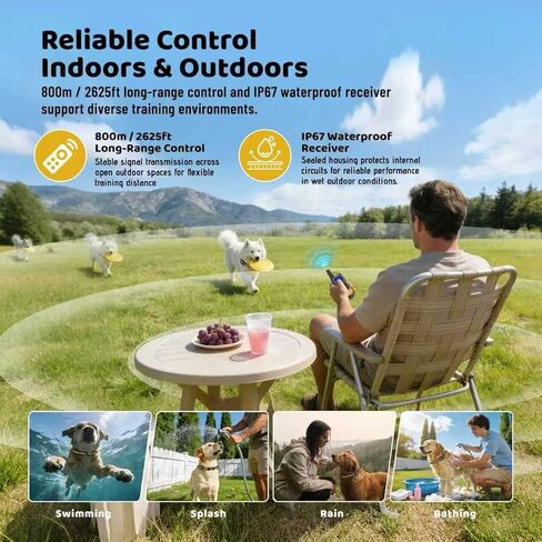 Waterproof Dog Shock Collar with Remote 3300 FT – 3 Modes Beep Vibrate Static, LED Light, 20-Level Adjustable, Rechargeable Training Collar for Small Medium Large Dogs 8-120 lbs in Saudi Arabia
