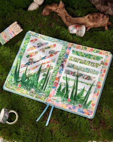 YUBX Plants Washi Tape Set in Painting Style 10 Rolls Tropical Rainforest Drawing Masking Animals Graphic Decorative Tapes for Arts, DIY Crafts, Journals, Planners, Scrapbook, Wrapping in Saudi Arabia