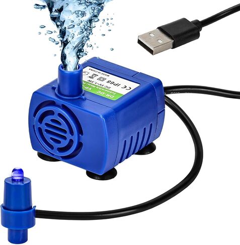 Driew USB Water Pump, 2 Pack Usb Fountain Pump Water Fountain Pump Submersible Water Pump 3W DC 3.5-9V 200L/H in Saudi Arabia