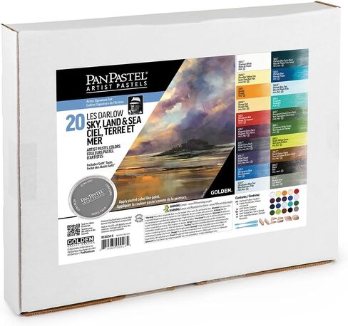 PanPastel Artist Pastels by GOLDEN, Sky, Land & Sea - Les Darlow Set, 20 Color, Professional Artist Pastels, Unique Pan Format (cake-like) in Saudi Arabia