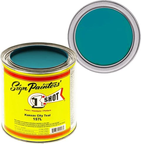 1 Shot Lettering Enamel Paint, Professional Pinstriping and Lettering Paint 8 OUNCE CAN- 1/2 PINT 101L/8Z (101L- Lettering White) in Kuwait