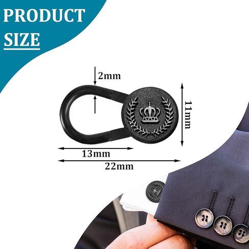 8 Pieces Shirt Collar Extenders Elastic Buttons, Comfortable Tie Metal Extender Stretch Neck Button for Dress Shirts Pants Trouser (0.86 inches) in Saudi Arabia
