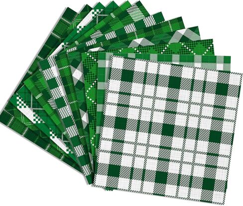 24 Sheets St. Patrick's Day Green Plaid Pattern Pad 11.8'' x 11.8'' St. Patrick's Day Scrapbook Paper Pad Green Plaid Patterned Double-Sided Cardstock Pack for Background DIY Card Making Origami in Saudi Arabia