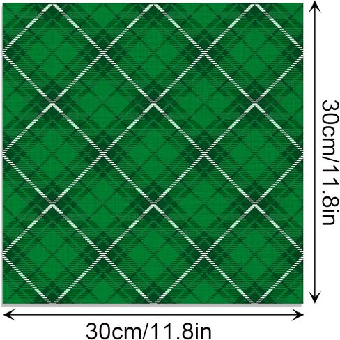 24 Sheets St. Patrick's Day Green Plaid Pattern Pad 11.8'' x 11.8'' St. Patrick's Day Scrapbook Paper Pad Green Plaid Patterned Double-Sided Cardstock Pack for Background DIY Card Making Origami in Saudi Arabia