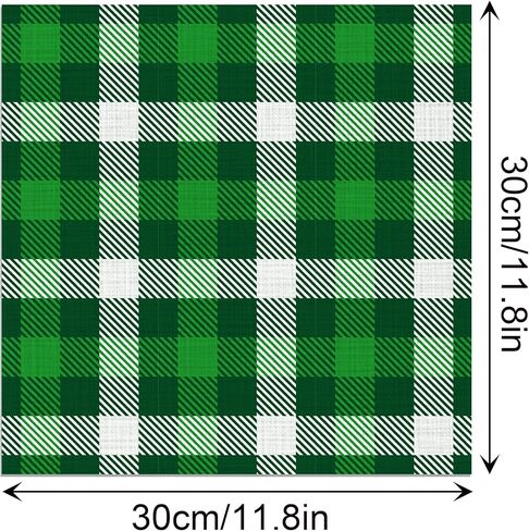 24 Sheets St. Patrick's Day Green Plaid Pattern Pad 11.8'' x 11.8'' St. Patrick's Day Scrapbook Paper Pad Green Plaid Patterned Double-Sided Cardstock Pack for Background DIY Card Making Origami in Saudi Arabia
