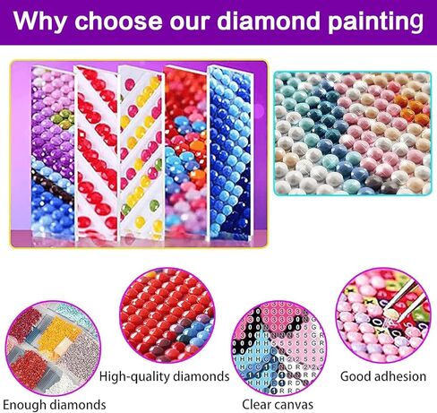 مجموعات الفن الماسي للبالغين، 4 مجموعات من مجموعات الرسم الفني الماسي للبالغين، طقم طلاء الماس للبالغين، 5D DIY حفر دائري كامل للهدايا للبالغين، ديكور جدار المنزل 11.8 بوصة × 15.7 بوصة in Kuwait