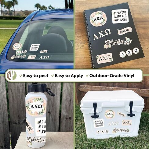 Desert Cactus Alpha Chi Omega Classic Floral Sticker Decal Laptop Water Bottle Car (Sheet C. Floral) in Saudi Arabia