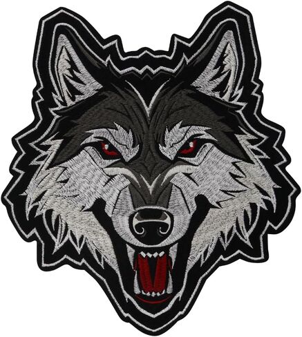Wolf Patch Fierce Wolf Embroidered Patch Embroidery Patches Iron On Badge Sew on Animal Applique Clothing Repair Patch in Saudi Arabia