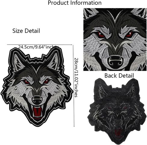 Wolf Patch Fierce Wolf Embroidered Patch Embroidery Patches Iron On Badge Sew on Animal Applique Clothing Repair Patch in Saudi Arabia