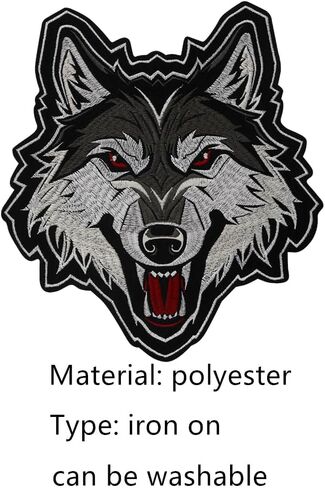 Wolf Patch Fierce Wolf Embroidered Patch Embroidery Patches Iron On Badge Sew on Animal Applique Clothing Repair Patch in Saudi Arabia