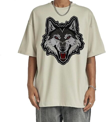 Wolf Patch Fierce Wolf Embroidered Patch Embroidery Patches Iron On Badge Sew on Animal Applique Clothing Repair Patch in Saudi Arabia