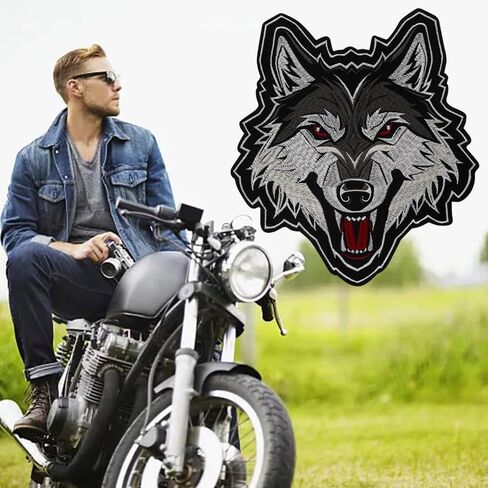 Wolf Patch Fierce Wolf Embroidered Patch Embroidery Patches Iron On Badge Sew on Animal Applique Clothing Repair Patch in Saudi Arabia
