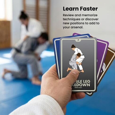 بطاقات BJJ التعليمية - مجموعة بطاقات تدريب جيو جيتسو المكونة من 100 بطاقة | تقنيات خطوة بخطوة، وتدريبات التصارع، وإكسسوارات جيو جيتسو وهدايا للمبتدئين والمتقدمين in Saudi Arabia