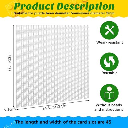 4 قطع من ألواح الخرز Marsui متوافقة مع لوحات Pegboard الكبيرة الناعمة المربعة من Perler للفنون، وتصميمات الخرز الذائبة، والحرف اليدوية اليدوية، والاستخدام التعليمي والديكور المنزلي (أبيض، 13 بوصة × 13.5 بوصة) in Saudi Arabia