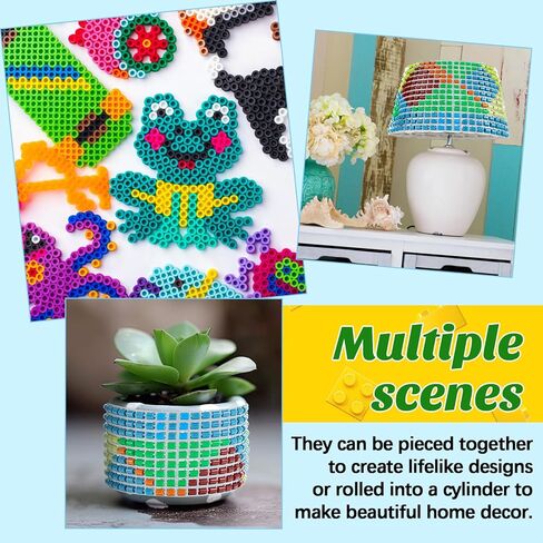 4 قطع من ألواح الخرز Marsui متوافقة مع لوحات Pegboard الكبيرة الناعمة المربعة من Perler للفنون، وتصميمات الخرز الذائبة، والحرف اليدوية اليدوية، والاستخدام التعليمي والديكور المنزلي (أبيض، 13 بوصة × 13.5 بوصة) in Saudi Arabia