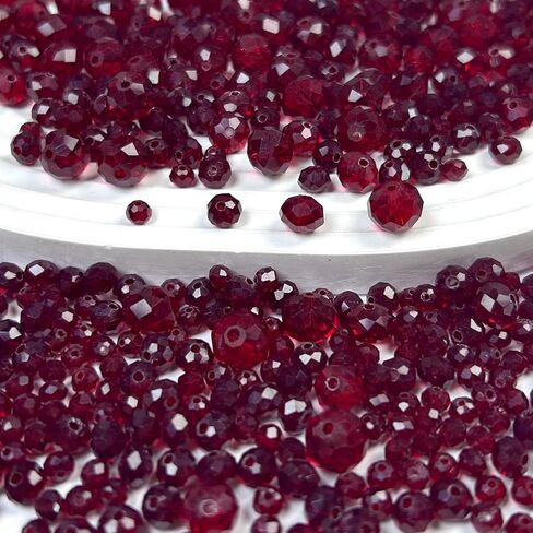 580pcs 4/6/8/10mm Glass Beads Deep Red Faceted Crystal Briolette Loose Beads for Bracelets Necklaces DIY Crafts in Saudi Arabia