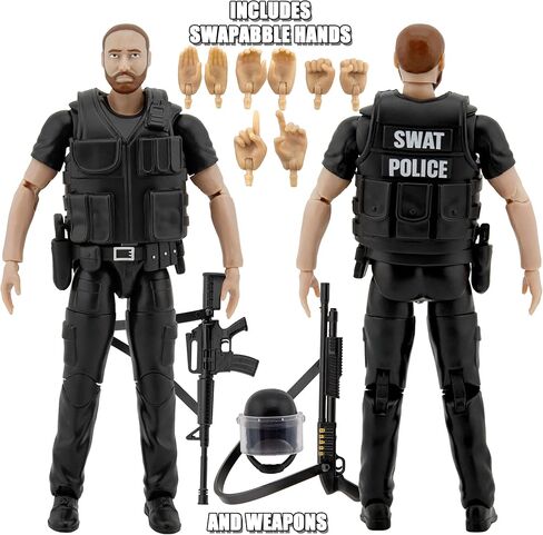 Figures Toy Company Ultimate 6.5 Inch SWAT Officer Figure with Deluxe Articulation in Saudi Arabia