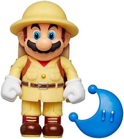 Nintendo Super Mario Explorer Mario 4" Articulated Figure with Blue Power Moon in Saudi Arabia