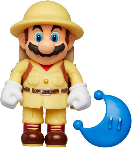 Nintendo Super Mario Explorer Mario 4" Articulated Figure with Blue Power Moon in Saudi Arabia