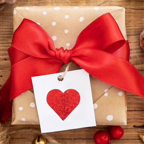 500Pcs Valentines Stickers Roll - Laser Red Heart Shape Self-Adhesive Sealing Stickers, Red Sparkly Waterproof Decals for Valentines Party Envelope Scrapbook Decor in Saudi Arabia