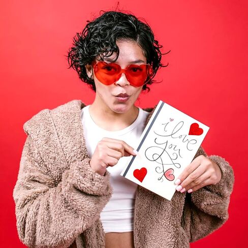 500Pcs Valentines Stickers Roll - Laser Red Heart Shape Self-Adhesive Sealing Stickers, Red Sparkly Waterproof Decals for Valentines Party Envelope Scrapbook Decor in Saudi Arabia