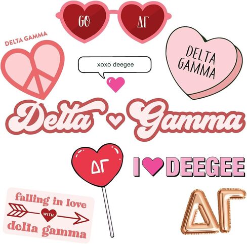 Delta Gamma - Sticker Sheet - Love Theme in Saudi Arabia